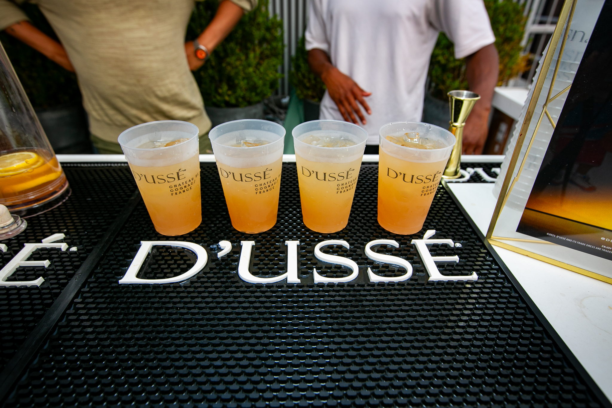 Dusse cocktails served at luxury brand activation event with branded bar setup photographed by Ebis Hernandez